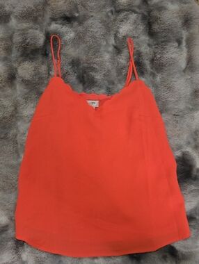 J. Crew Coral Scallop-Edge Spaghetti-Strap Camisole
